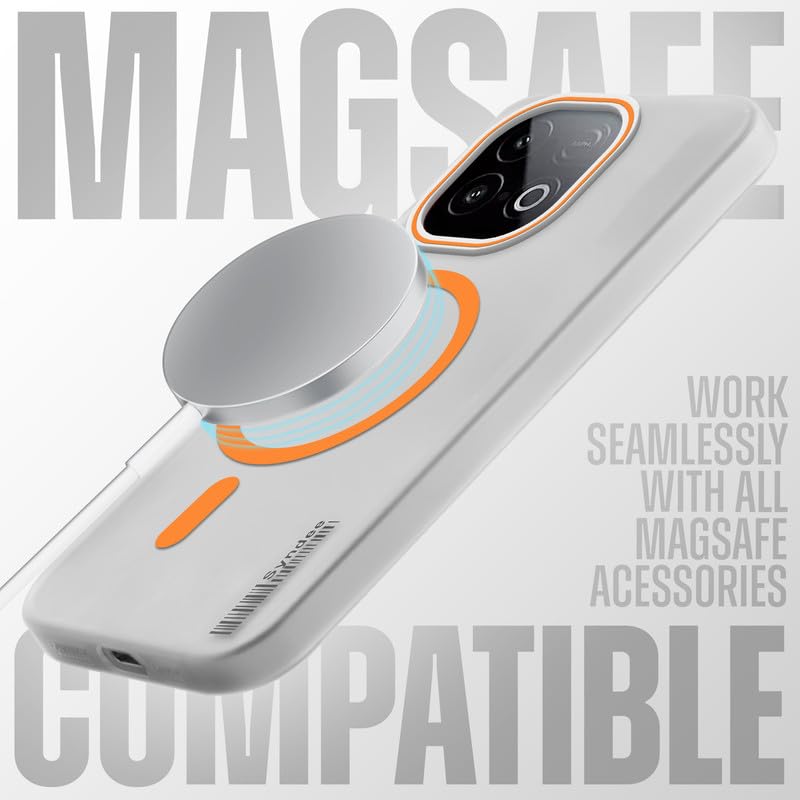 Image of Mr. Case Back Cover for iQOO Neo 10 5G Elegant Frosted White Translucent Back with Wireless Charging Support | Anti-Scratch Shockproof Phone Case - Orange
