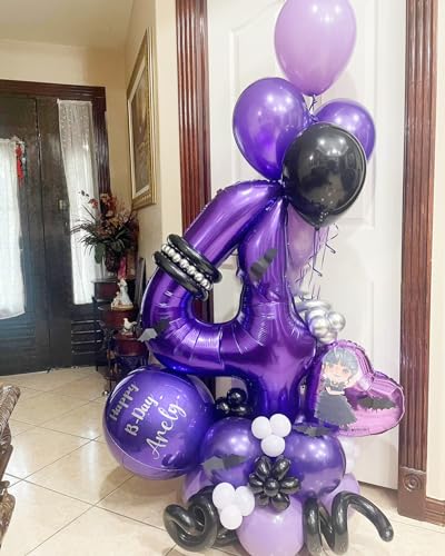 Image of Purple Number 3 Balloon 40 Inch, 3rd Birthday Celebration Supplies Women Men, 3 Balloon for Theme Party