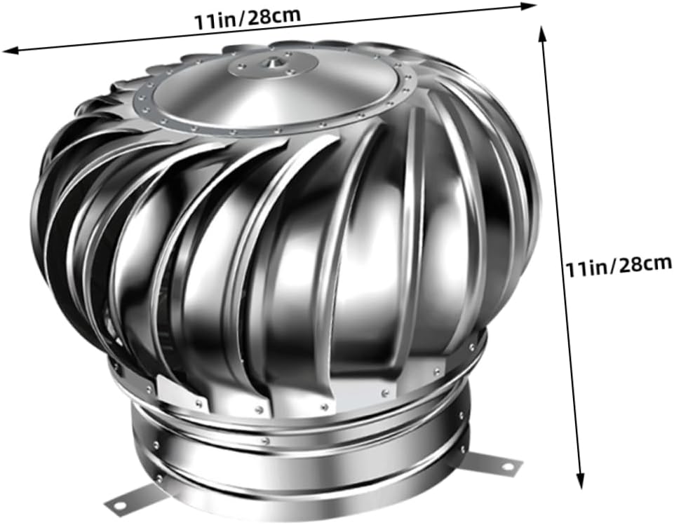 NUOBESTY Efficient Ventilation Chimney Cap for Roof Stainless Steel Rainproof Wind Cap Noisefree Exhaust Easy Install