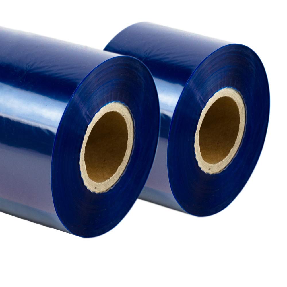 3 Rollen - Thermotransfer Farbband Wachs Qual: 100 | 84mm x 300m (Breite x Länge) | Farbe: Blau | Thermotransferrolle für Industriedrucker | HUTNER