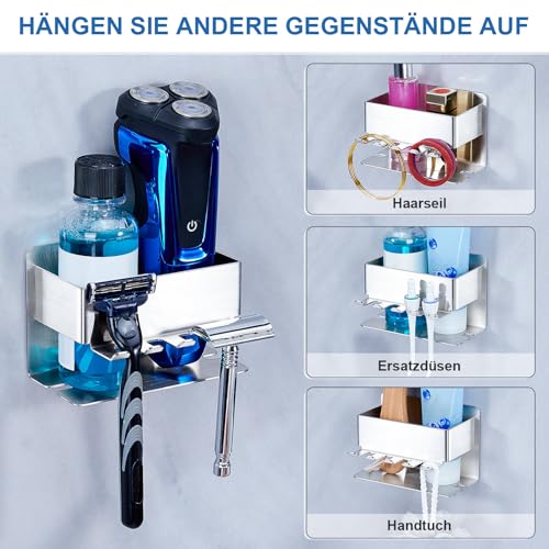 Miniatura 8 de Wayasi Soporte Para Cepillos De Dientes De Pared, Soporte Para Cepillos De Dientes Eléctrico, Soporte Para Cabezales De Cepillo De Dientes, Porta Cepillo De Dientes Plata, Pequeño