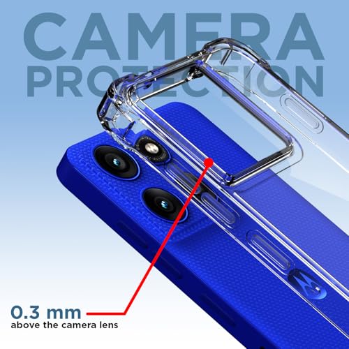 Image of Pikkme Back Cover for Motorola Moto Edge 60 Pro 5G Raised Edges Shockproof Clear PC + TPU Transparent Protective Phone Bumper Case(Transparent)