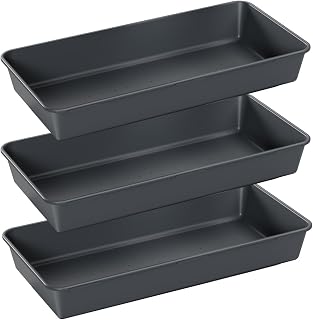 3PCS Large Plastic Drawer Organizer, 12" X 6" Desk Organizer Set | Storage Trays, Large-size Storage Bins,Organization and Storage Container for Makeup Vanity,Kitchen Utensil,Office,Bathroom
