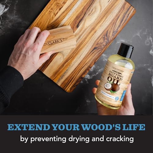 image for CLARK'S Cutting Board Care Kit with Coconut Oil - Includes Butcher Blo