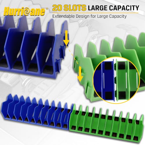 Image of HURRICANE Pliers Organizer Rack with Non-Slip Rubber Base, Extendable Design, Blue and Green, 2 Pack