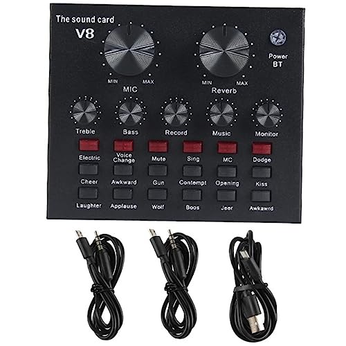 BESPORTBLE 1Set Professional Live Sound Card Audio Mixer with Voice Changer for Mobile Supports Live Streaming Singing Noise Reduction Chip Various Sound