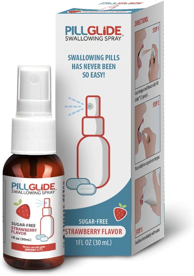 Pill Glide Spray - Strawberry Flavor 1 Floz (Pack of 2)