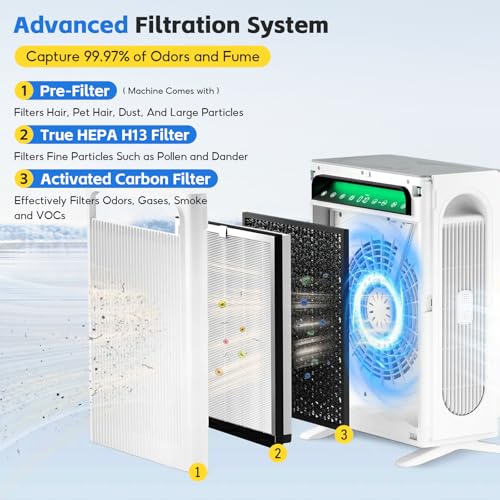4-pack APH4000 Replacement Filter, Compatible with KNKA APH4000 Air Purifier, Activated Carbon Filter+ True HEPA Filter by IGNISFLARE - Used condition - Image 3