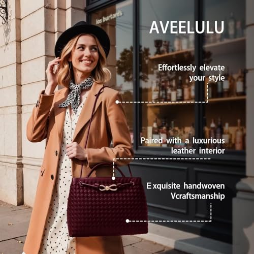 Woven Vegan Leather Tote Shoulder Bag for Women with Adjustable Shoulder Strap, Woven Handbags2