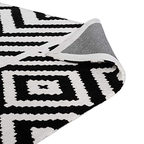 Modway Ailani Geometric Tribal 8X10 Area Rug With Diamond And Chevron Design In Black And White #TOP3