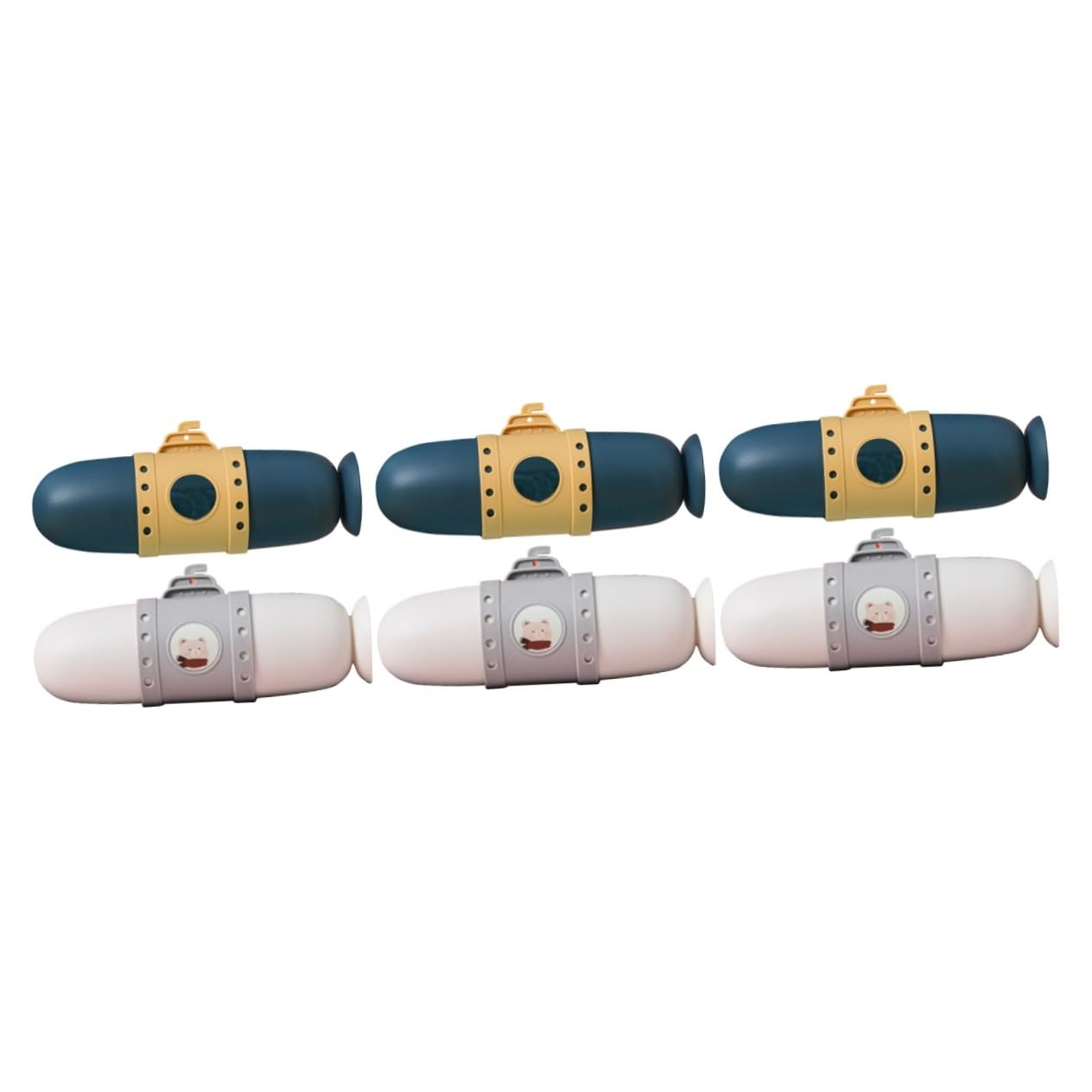 Gatuida 6piezas Caja De Viaje para Cepillo De Dientes Forma De Submarino Organizador Portátil para Cepillo Taza De Lavado De Profundo