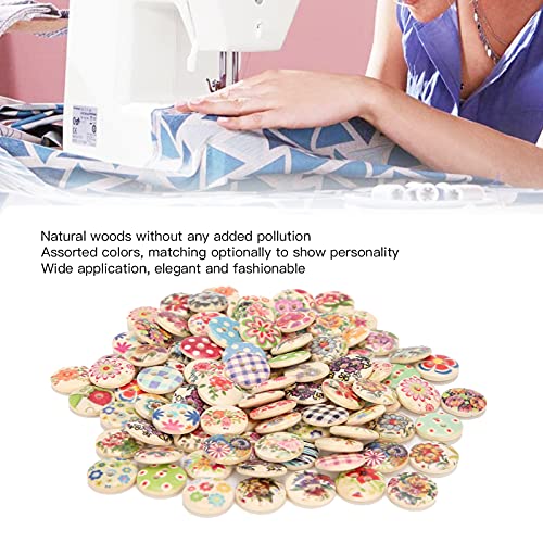 200 Peças Botões De Costura De Madeira 15mm Cores Sortidas Para Artesanato Roupas Costura Botões De