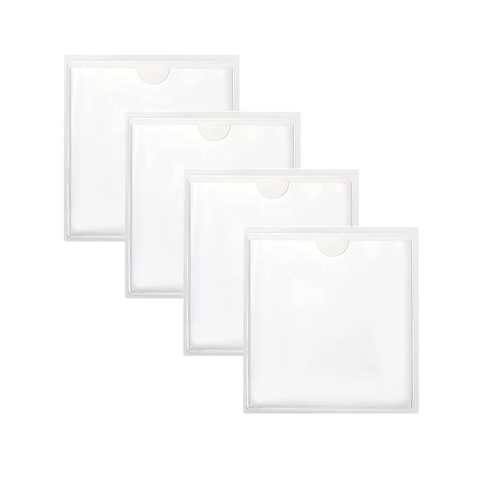 ramoni 4 PCS Permit Holder For Car Windscreen, Clear Self Adhesive Square Ticket Holders, Parking Permit Holder, Square Permit Holders,for Photos Passports Business Cards(10.5x10.5cm), Transparent