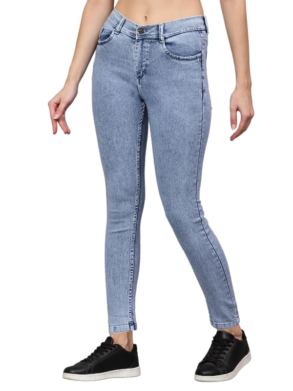 Image of Stylish Elegant Comfortable Women High Waist Regular wear Denim Jeans