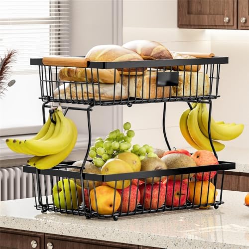 Cesta de frutas y verduras para ahorrar espacio en encimeras pequeñas 8