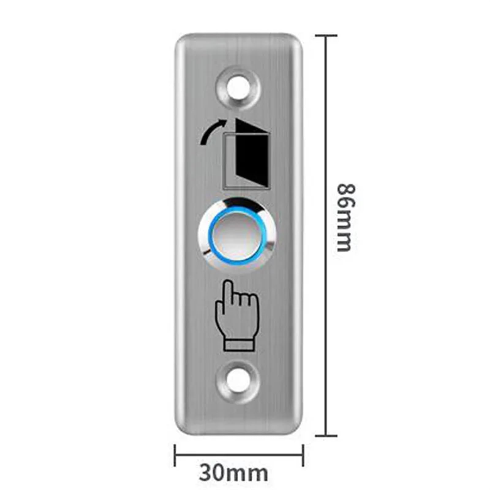 Pulsante di uscita in acciaio inossidabile Interruttore a pressione Sensore di apertura della porta for il controllo degli accessi con serratura magnetica(No Backlight)