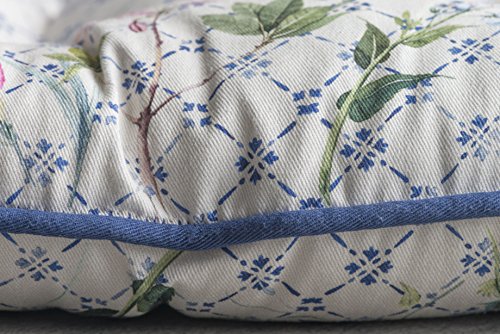 Maison D' Hermine Chairpads 16"X16" 100% Cotton Comfortable Set Of 2 Chair Pads With Ties Polyester Filling Cushion/Pillow For Dining, Office, Kitchen, Home & Living Room, Faience - Spring/Summer #TOP3