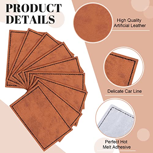 80 Pcs Blank Leatherette Hat Patches With Adhesive Rustic Patches Laser Supplies Faux Leather Hat Patches With Iron On Adhesive Bulk For Hat Shirt Dress Sweater Jean (Khaki And Rustic, Rectangle) #TOP3