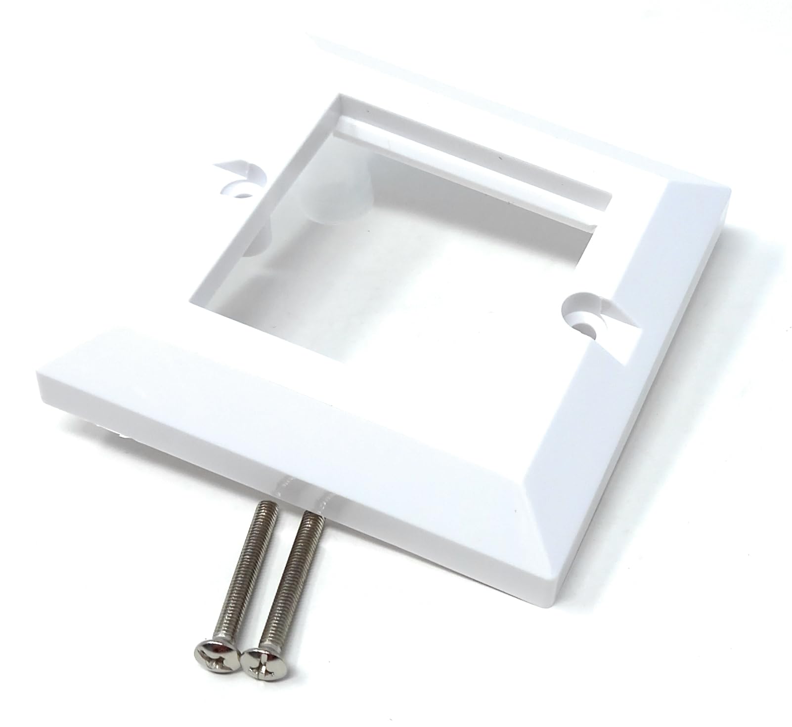 Drut White 1Pcs. Single Gang Wall Plate Faceplate Frame 85Mm X 85Mm For 2 X Euro Modules, Screws Included