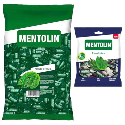 Mentolín caramelos duros menta fresca bolsa 1kg y de regalo eucaliptus s/a bolsa 50g