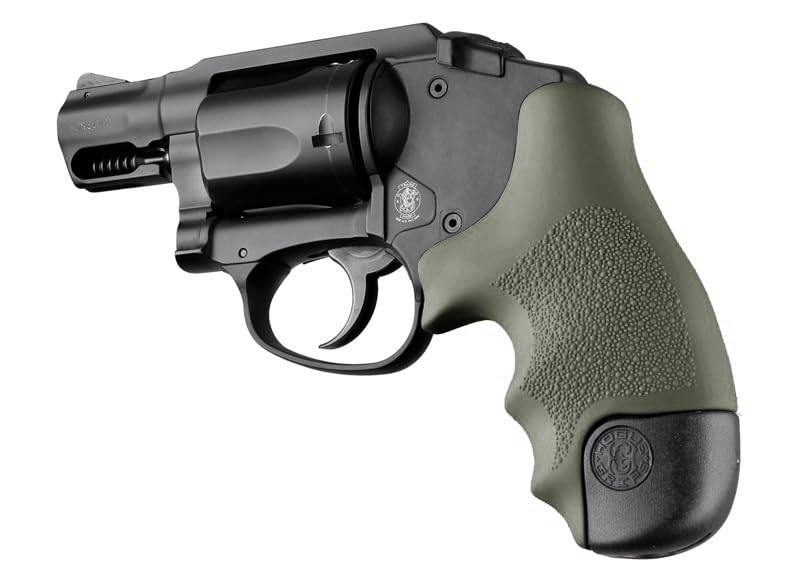 Hogue OverMolded Rubber Tamer Grip for S&W J-Frame Round Butt Centennial/Polymer Bodyguard 1.0, OD Green - 60021
