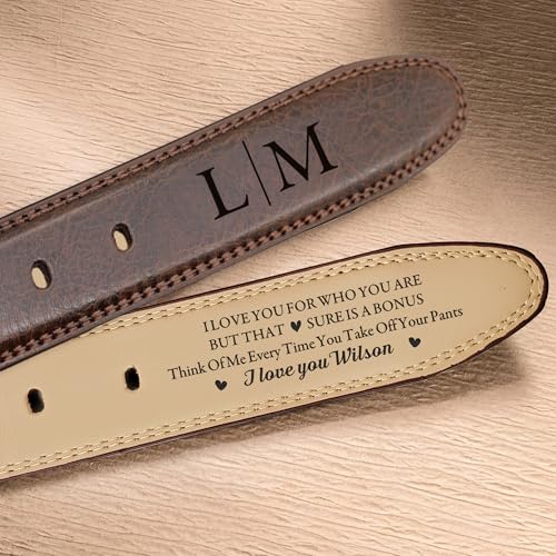 EDSG Personalized Mens Belt Engraved Leather Belt for Men Valentines Gifts for Him Husband Boyfriend Men's Belt Gifts3