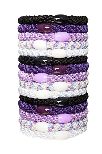 L. Erickson Grab and Go Pony Tube Hair Ties in Ultra Violet 15 Pack