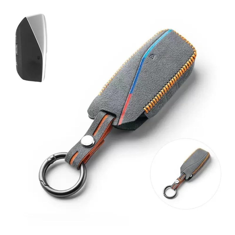 para Llave de Coche Funda Piel de Ante para Mando a Distancia de Coche, Funda Protectora para Llave Inteligente, Color Blanco, para Serie 7, IX, I7, para X7, G07, XM(Black)