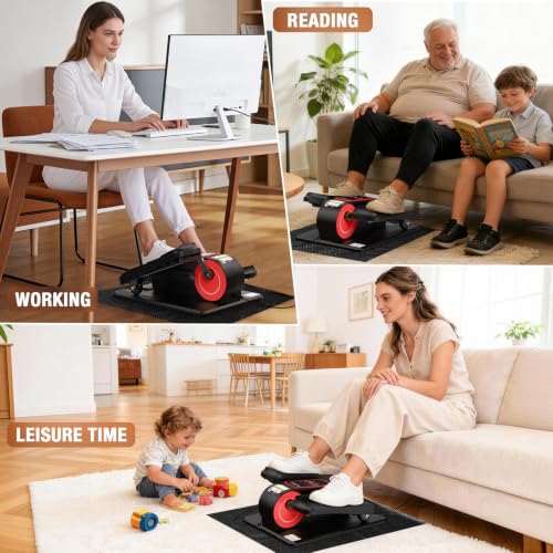 Image of Under Desk Elliptical Machine, Electric Elliptical Leg Exerciser for Senior | Quiet and Compact Electric Seated Pedal Exerciser for Home with Monitor, Remote Control and 12 Adjustable Speeds