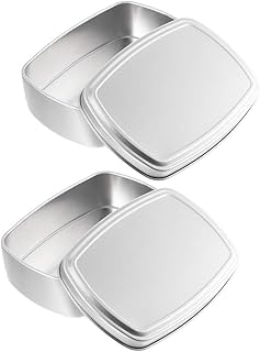 Cabilock 2 Pcs Aluminum Soap Box 100 ML Small Metal Tin with Lid Leak-Proof Balm Boxes Aluminum Tin Jar Containers for Candies Jewelry Powder