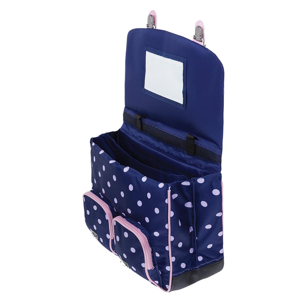Tann's - Cartella Romy Marine 41 cm - Stampa a pois, ganse rosa glitterata e pompon in tulle - Cartella scolastica ragazza 2 soffietti - CE2 CM1 CM2