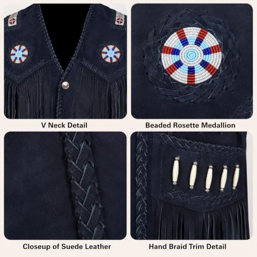 Image of Men's Western Suede Leather Vest