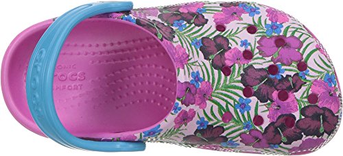 Image of Crocs Kids' Classic Graphic K Clog, Multi Color /Pink, 3 M US Little Kid