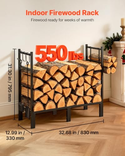 Image of VEVOR Firewood Rack 32.68 Inch Heavy Duty Indoor Fire Wood Storage Holder