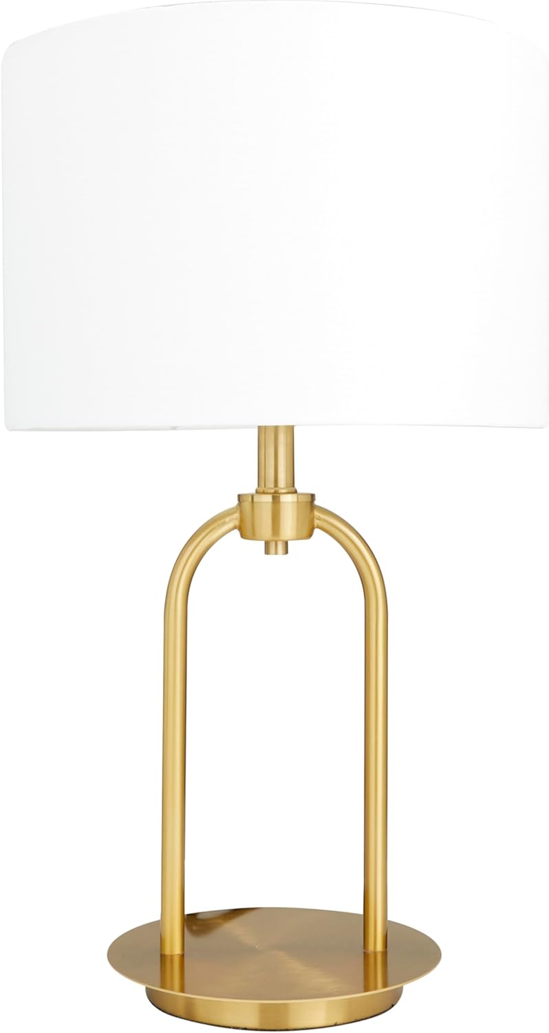 Deco 79 Metal Room Table Lamp Arched Accent Lamp with Drum Shade, Lamp 7" x 7" x 19", Gold