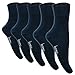 Produktbild 5 Paar Bambus-Socken-Herren-Damen | Strümpfe Schwarz Weiß Beige Braun Blau Anthrazit | Stoff Viskose  Venenfreundlich  Mit Komfortbund  von SGS (43-46, 5 Paar Dunkelblau)