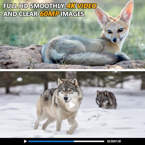 YOVOCA-Trail-Camera-WiFi-4K-60MP-Gamera-Camera-with-Night-Vision-Motion-Activated-120-Wide-Angle-IP66-Waterproof-Trail-Cam-with-20-HD-Screen-46pcs-No-Glow-Infrared-LEDs-for-Wildlife-Monitoring