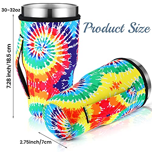 image for CHENGU 24 Pieces Reusable Iced Coffee Sleeves Cold Drinks Reusable Sle