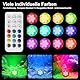 Poolbeleuchtung Unterwasser LED Licht Wasserdichte mit Fernbedienung, Timer, 13 LEDs, Saugnapf und Magnet für Vase Base Party Halloween Weihnachten Schwimmbad Teich Hochzeit Party, 4 Stück