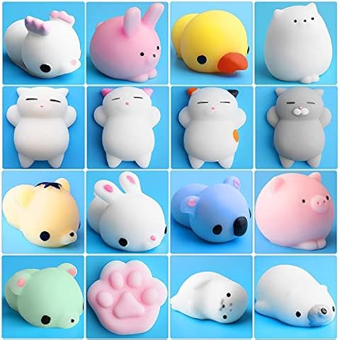Outee 16 Pcs Mochi Animals Toys Lovely Mochi Cat Stress Relief Toys Mochi Animals Toys Mini Animals Cat Easter Gifts Cover