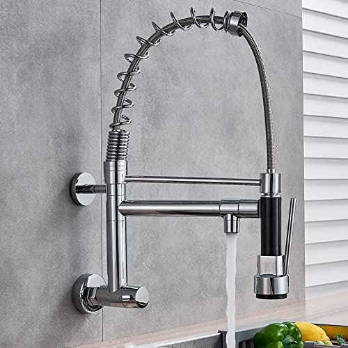 Robinet de cuisine rotatif 360 eau froide seul avec buse à main chromée