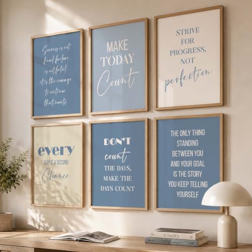 Image of kotart Inspired Motivational Quotes poster with Wall Hanging frames for Living Room | Bedroom | Office | Gift | Decoration frames for Home | Painting wall Decor Set of 6 (13x17, D) Pack of 6
