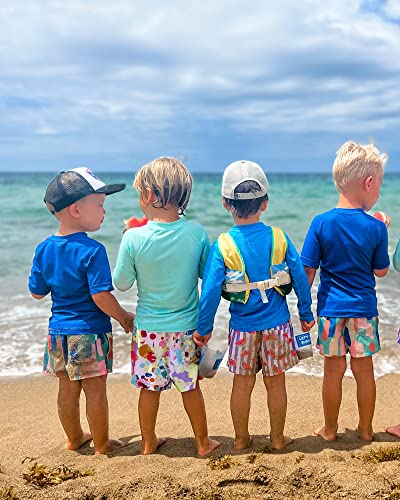Maamgic Boys Swim Trunks With Compression Liner Toddler Stretch Swim Shorts Quick Dry Swimming Trunks Boxer Brief 2 In 1 Beach Shorts Pink Lake Blue 3T thumb #5