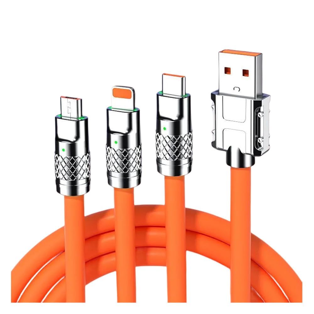 Vensikal 3 in 1 Charger Cable Multiple Charging Cables for Multiple Devices, Phone,Lenovo,LG,IP,Samsung Galaxy,Tablets,Google Pixel,PS4/5,JBL Speaker & More Multiple Charging Cable (1 Pc, Orange) (B0CQ7T2R6C) Amazon Price History, Amazon Price Tracker