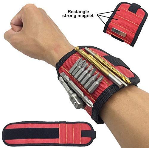 HEMJEX Adjustable Breathable Magnetic Wrist Strap for Holding Screws, Nails, Bolts, Drill Bits and Small Tools 1