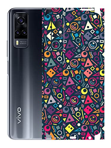 Image of AtOdds - Vivo Y31 Mobile Back Skin Rear Screen Guard Protector Film Wrap (Coverage - Back+Camera+Sides) (Shapes Graffiti)