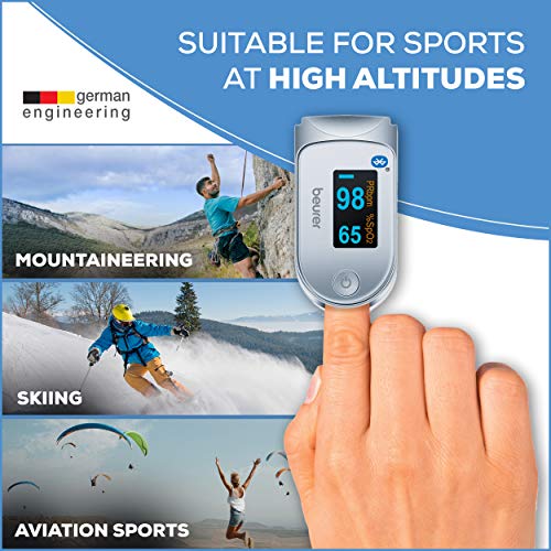 Beurer Bluetooth Digital fingertip Pulse Oximeter, Blood Oxygen Saturation & Pulse Rate Monitor with Accessories, 1 Count - Thumbnail 7