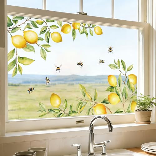 Vinilo decorativo con flores Lemon Bees 15.3x39.3 pulgadas miniatura 1