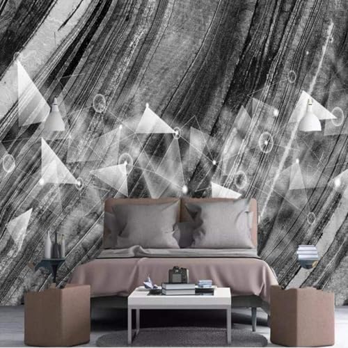 Papel pintado 3D abstracto blanco y negro vinilos pared salon 200x140 5