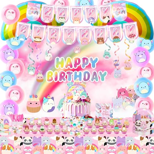 Partymelon Cute Animals Birthday Decorations Kids Party Supplies with Banner